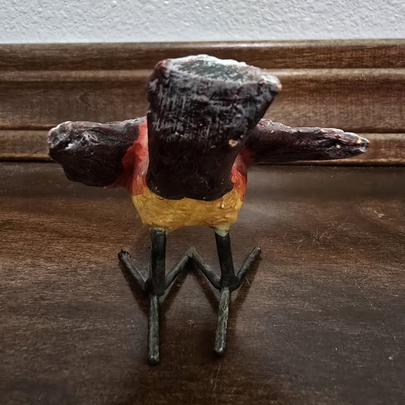 Red Black And Yellow Decorative Bird Figurine Resin - Picture 4 of 5